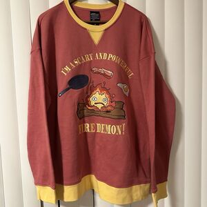 Studio Ghibli Calcifer Sweatshirt XL Howl’s Moving Castle BoxLunch Rare